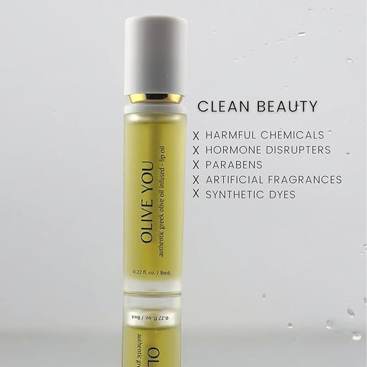 Olive You Lip Oil - Clean Beauty, Non-Sticky, Glossy, Hydrating & Plumping Lip Treatment with Greek Extra Virgin Olive Oil & Squalane - Vegan, Cruelty & Paraben-Free, Luxury Gift