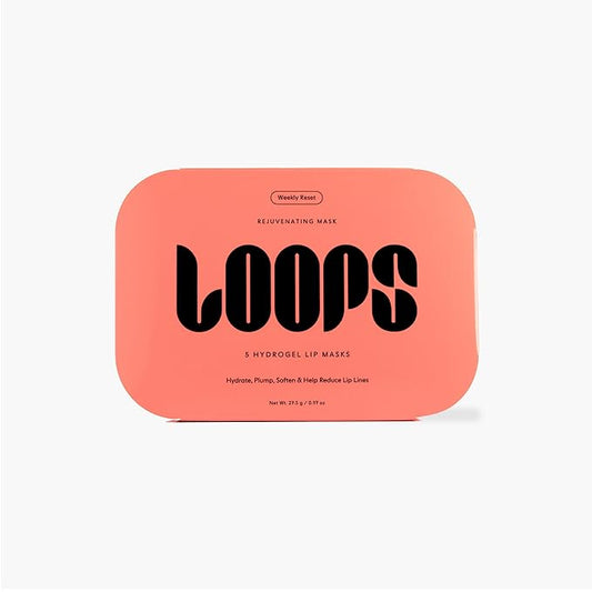 LOOPS Weekly Reset Hydrogel Lip Mask - Super Hydrating Mask for Moisturizing Lips - Rejuvinate and Reduce Signs of Puffiness - Gifts for her - 5 Pc