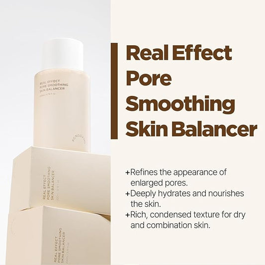 PONGDANG Real Effect Pore Smoothing Skin Balancer 6.76 fl.oz. | Pore-Refining Toner for Smoother-Looking Skin | Helps Improve The Look of Enlarged & Uneven Pores | Korean Skin Care